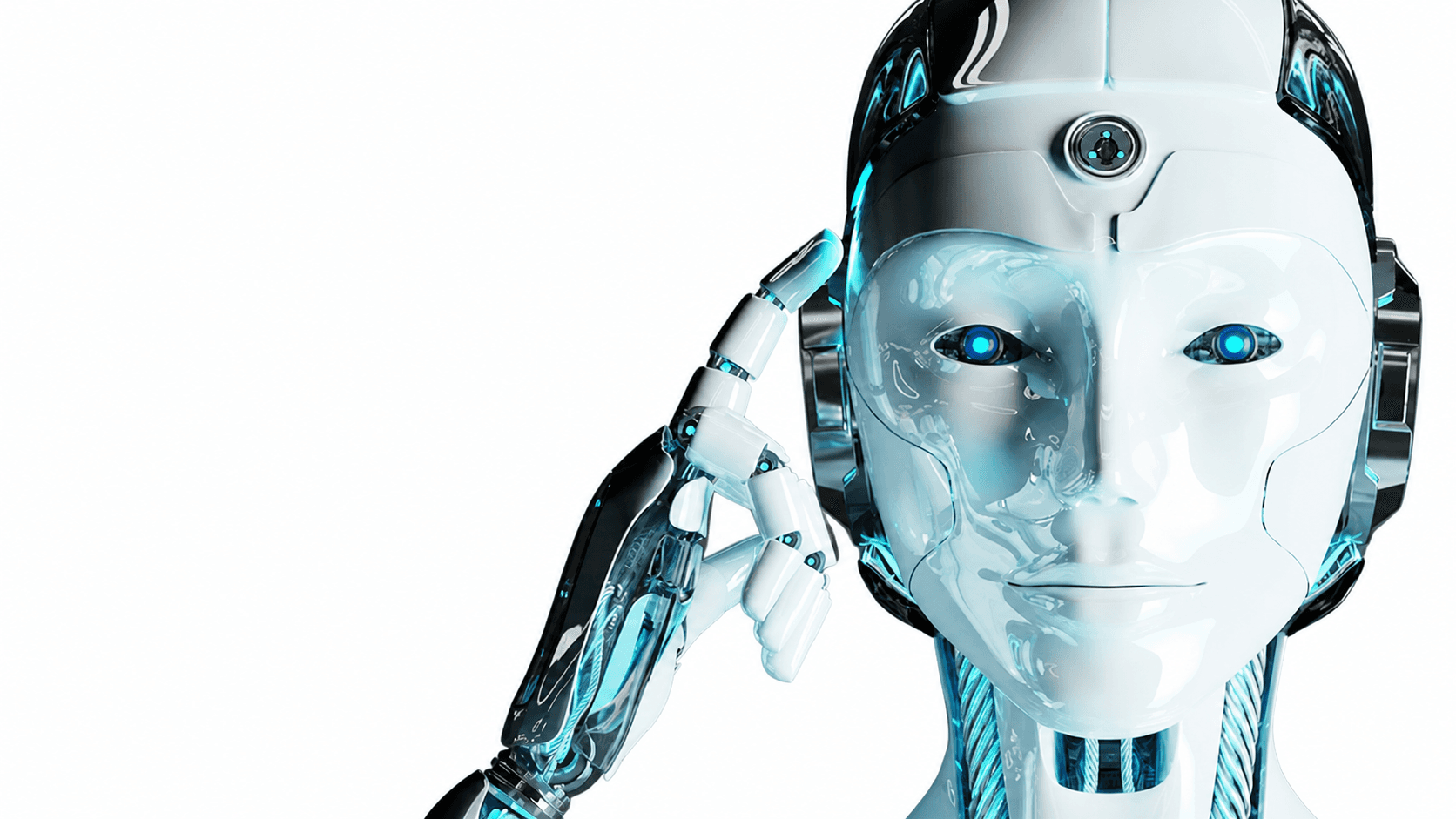 Humanoid AI robot illustration for The Allard Company